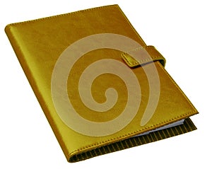 Golden old leather notebook