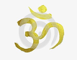 Golden om symbol in hindu religion