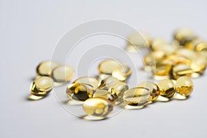 Golden Omega 3 fatty acids capsules