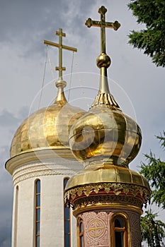 Golden Onion and Helmet Shaped Domes Sergiev Posad