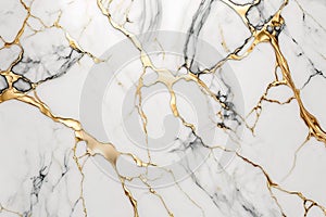 Golden Opulence: A Luxurious White and Gold Marble Texture