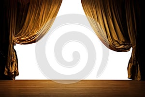 yellow stage curtains. transparent PNG.