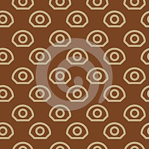 Golden ornament on a brown background, eye. Vector seamless pattern abstraction grunge. Background illustration, decorative design