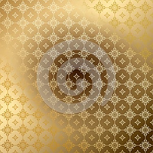 Golden ornamental vector background with gradient