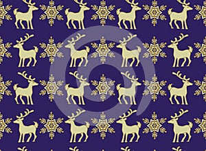 Golden ornaments Christmas pattern