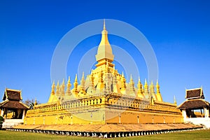 Golden pagada in Wat Pha That Luang