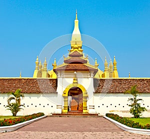 Golden pagada at Wat Pha-That Luang in Vientiane