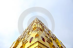 Golden pagoda of Bodhgaya Stupa or Phuthakaya Pagoda, Sangklaburi, Kanchanaburi, Thailand