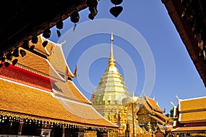Golden pagoda in Chiang Mai photo