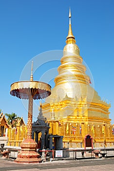 Golden Pagoda at Hariphunchai temple