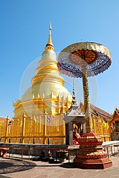 Golden Pagoda at Hariphunchai temple