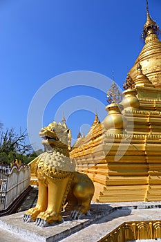 Golden pagoda in Kuthodaw temple in Mandalay