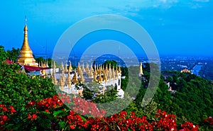 Golden Pagoda on Mandalay Hill, Mandalay, Myanmar