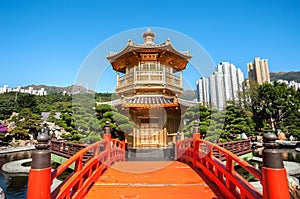 Golden Pagoda in Nan Lian Garden, Diamond Hill, Hong Kong photo