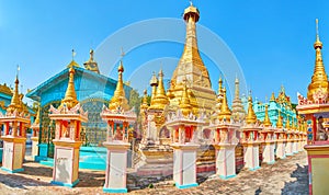 The golden pagoda of Thanboddhay monastery, Monywa, Myanmar