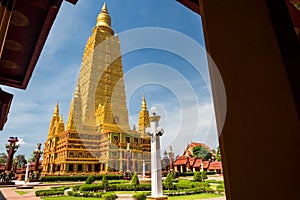 golden pagoda in Wat Bang Thong (Wat Mahathat Wachira Mongkol), Krabi