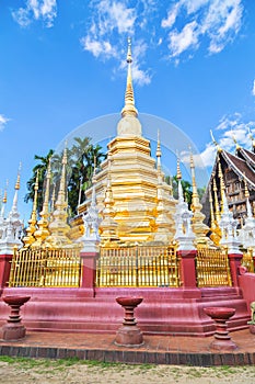 The golden pagoda of Wat Pan Tao in Chiang Mai, Thailand