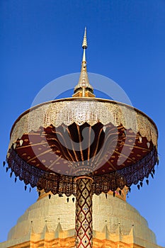 Golden Pagoda at Wat Phra That Hariphunchai in Lamphun province, Thailand