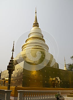 Golden pagoda of Wat Phra Singh, temple in Chiang Mai, northern Thailand