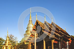 Golden Pagoda of Wat Phra Singh Temple, Chiang Mai, Thailand