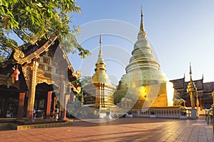 Golden Pagoda of Wat Phra Singh Temple, Chiang Mai, Thailand