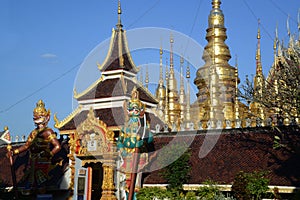 Golden pagoda at Wat Phra That Suthon Mongkhon Khiri Samakkhitham.