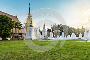 The golden pagoda at Wat Suan Dok, Chiangmai, Thailand