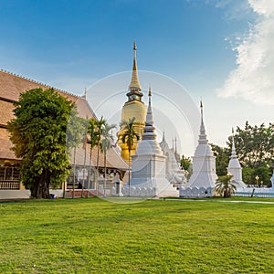 The golden pagoda at Wat Suan Dok, Chiangmai, Thailand