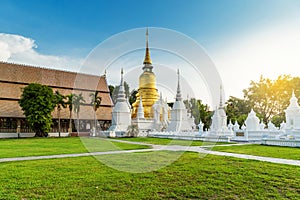 The golden pagoda at Wat Suan Dok, Chiangmai, Thailand