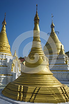 Golden pagodas in Burma. Maha Su Taung Pyae Htee Hlaing Shin Pagoda in Inwa Ava