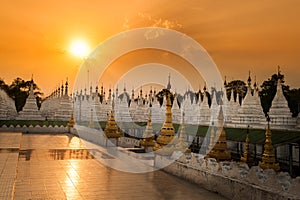 Golden pagodas is on Sagaing Hill, Myamar