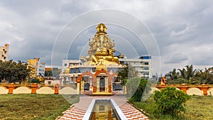 Golden Panchamukhi Ganesh temple in the suburbs of Bangalore city, India