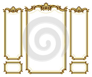 Golden panel baroque cabinet wall
