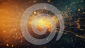 Golden particles exploding creating abstract cosmic energy