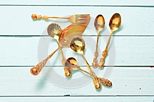 Golden pastry fork
