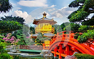 The Golden Pavilion of absolute perfection in Nan Lian Garden in Chi Lin Nunnery.