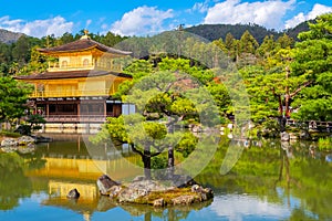 The Golden Pavilion of Kinkaku-ji Temple in Kyoto, Japan