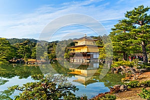 The Golden Pavilion Kinkaku-ji, a Zen Buddhist temple in Kyoto, Japan