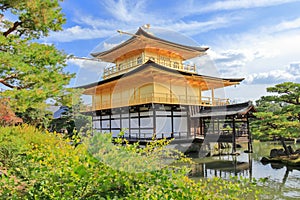 Golden Pavilion at Kinkakuji Temple in Japan photo