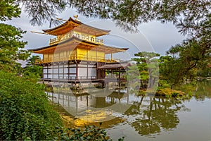 Golden Pavilion. Kinkakuji Temple in Kyoto