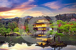 The Golden Pavilion. Kinkakuji Temple in Kyoto, Japan photo