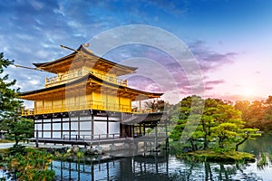 The Golden Pavilion. Kinkakuji Temple in Kyoto, Japan