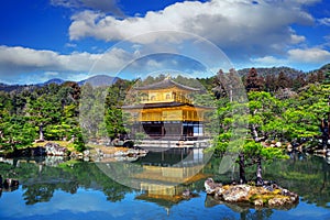 The Golden Pavilion. Kinkakuji Temple in Kyoto, Japan