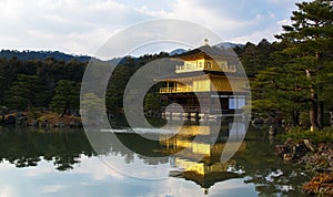 Golden Pavilion, at Kinkakuji Temple, Kyoto Japan