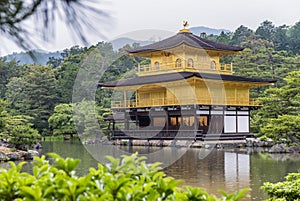 Golden Pavilion, Miromachi Zen temple in Japanes traditional Gar