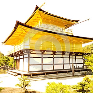 Golden pavillion in kyoto japan