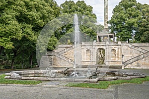 golden peace angel Friedensengel in Muenchen City Statue Munich fountain