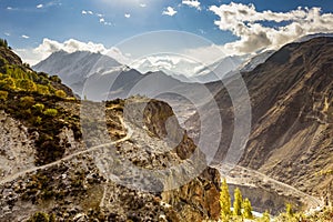 Golden peak in Hunza valley, Pakistan