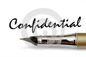 Golden pen and confidential message