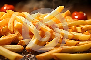 Golden perfection of irresistibly crunchy French fries photo